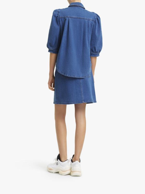 Camisetas Mujer Chloé Ropa Azul 99% Algodón,1% Elastane NZMP29506